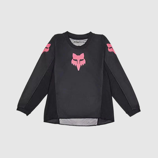 Polera Moto Infantil 180 Blackout Negro/Rosado Fox