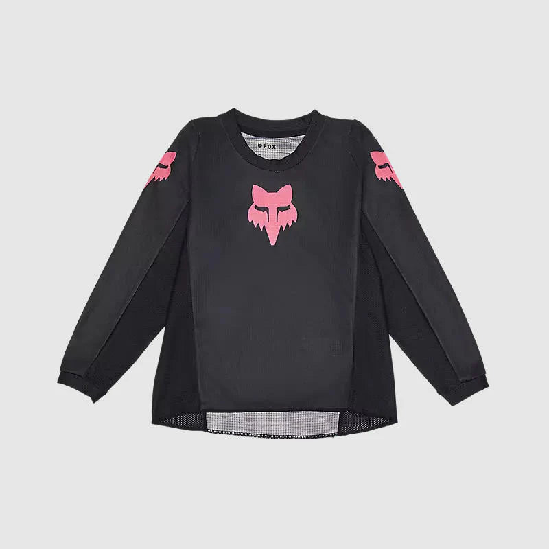 Polera Moto Infantil 180 Blackout Negro/Rosado Fox