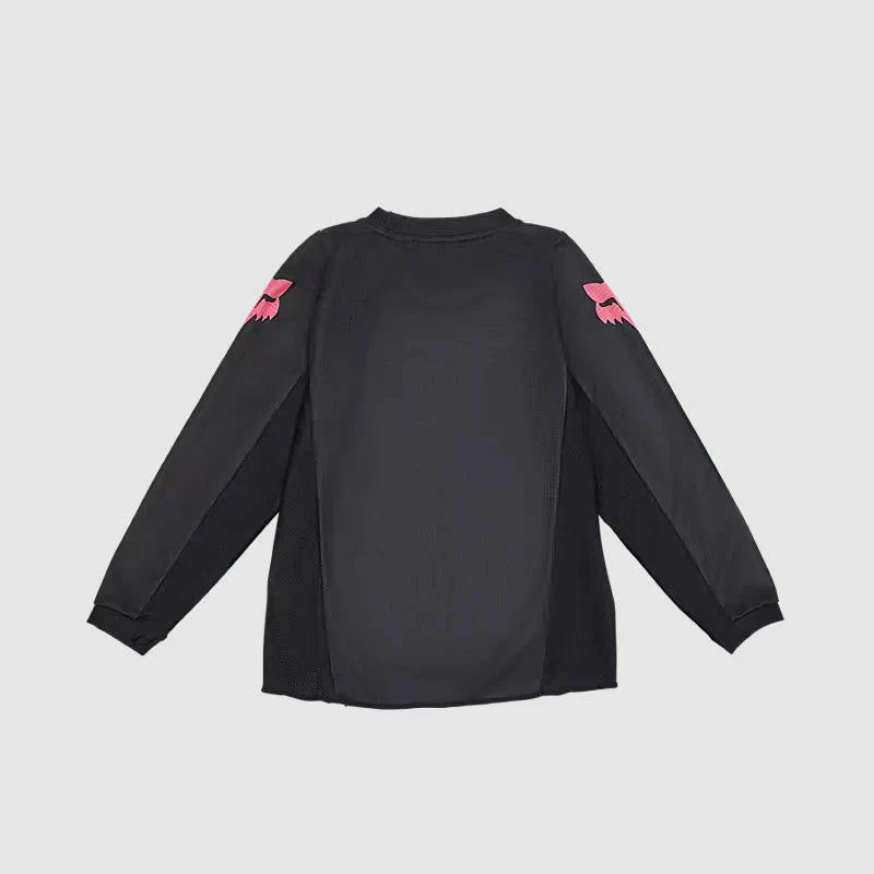 Polera Moto Infantil 180 Blackout Negro/Rosado Fox