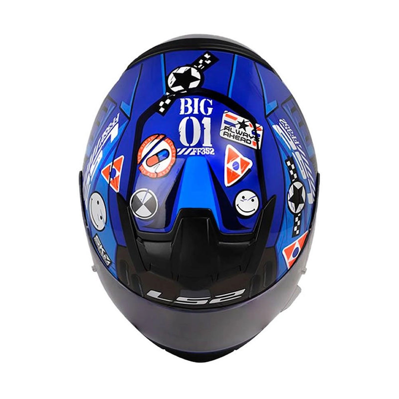 CASCO LS2 FF352 EVO BIG ONE AZUL BLANCO SPOILER AZUL