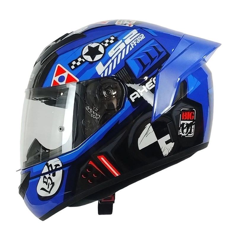 CASCO LS2 FF352 EVO BIG ONE AZUL BLANCO SPOILER AZUL