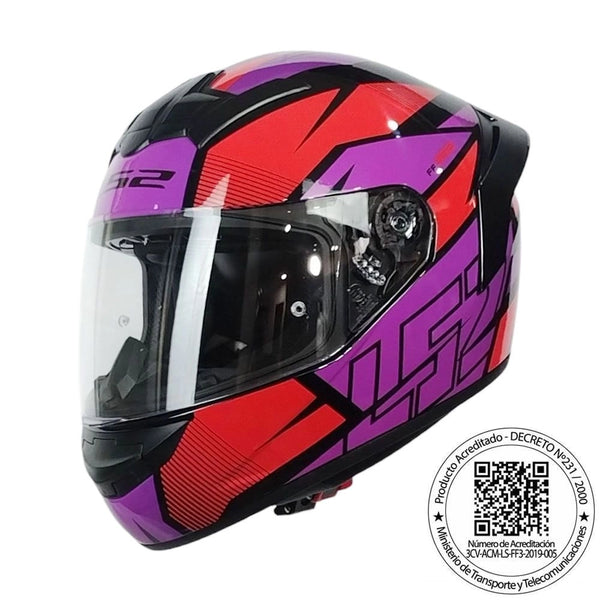 CASCO LS2 FF352 EVO AXTRO NEGRO ROJO MORADO