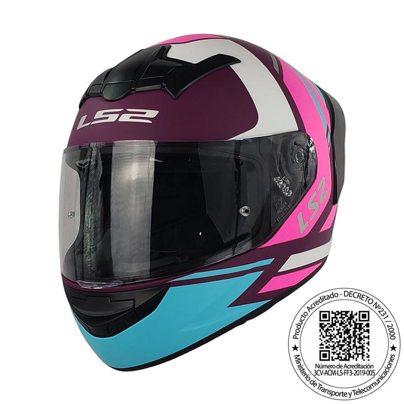 CASCO LS2 FF352 EVO DOWN MORADO FUCSIA MATE