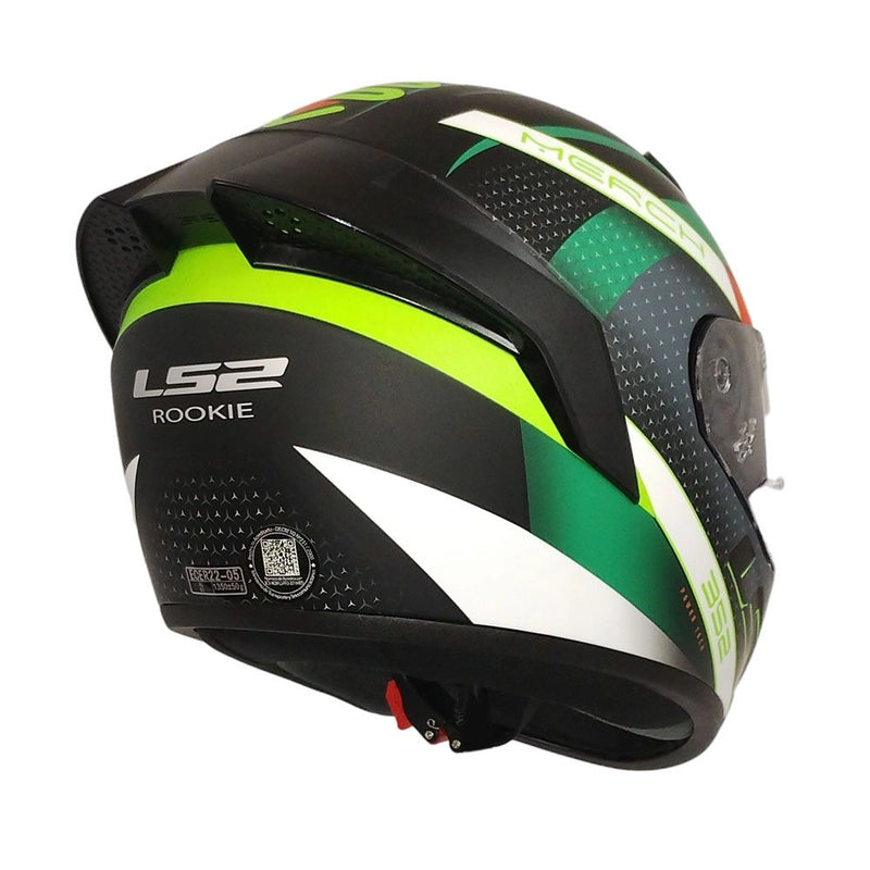 CASCO LS2 FF352 EVO MERCH NEGRO VERDE SPOILER NEGRO MATE