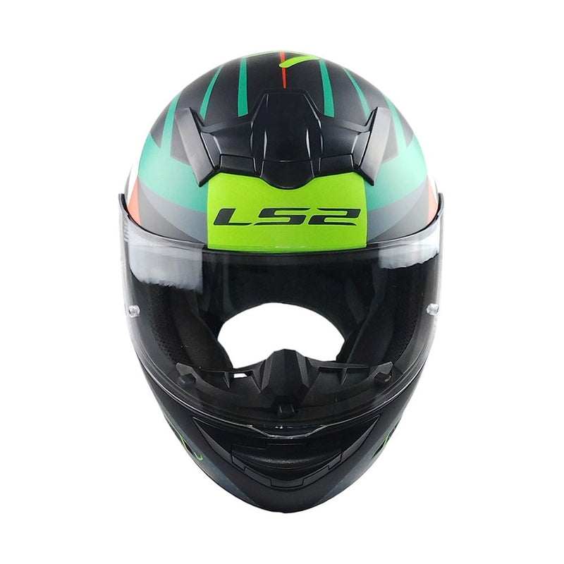 CASCO LS2 FF352 EVO MERCH NEGRO VERDE SPOILER NEGRO MATE
