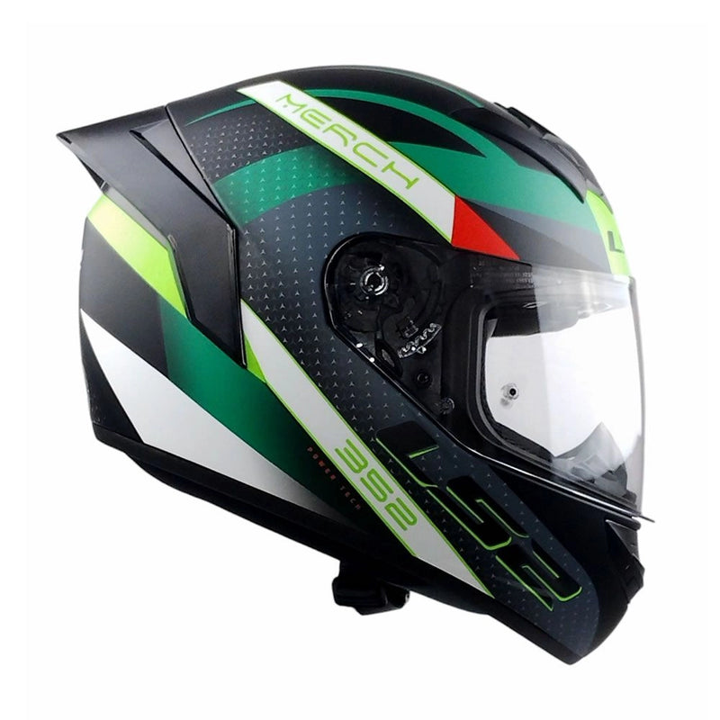 CASCO LS2 FF352 EVO MERCH NEGRO VERDE SPOILER NEGRO MATE
