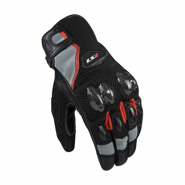 GUANTES LS2 SPARK II AIR NEGRO GRIS ROJO HOMBRE