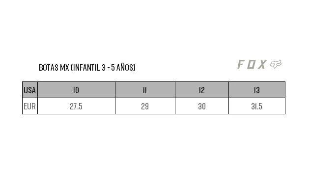 Botas Moto Infantil Comp K Negro/Blanco Fox