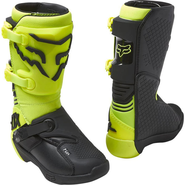 Botas Moto Niño Comp Amarillo Fox