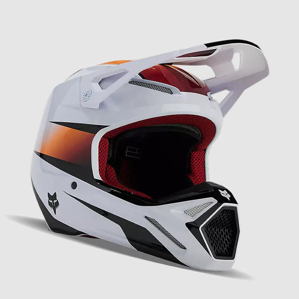 Casco Moto V1 Flora Blanco/Negro Fox