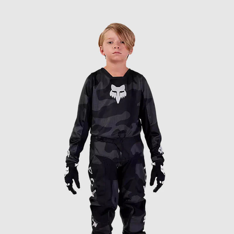 Polera Moto Niño 180 Bnkr Camo Negro Fox