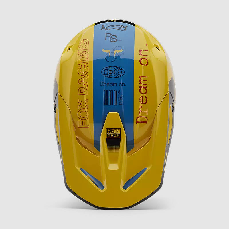 Casco Moto V1 Race Spec Amarillo Fox