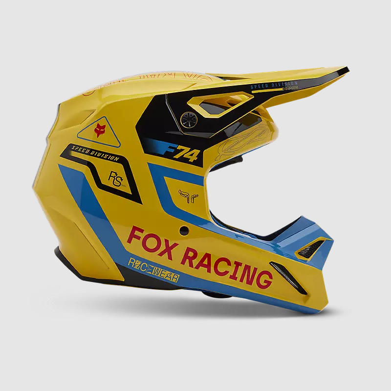 Casco Moto V1 Race Spec Amarillo Fox