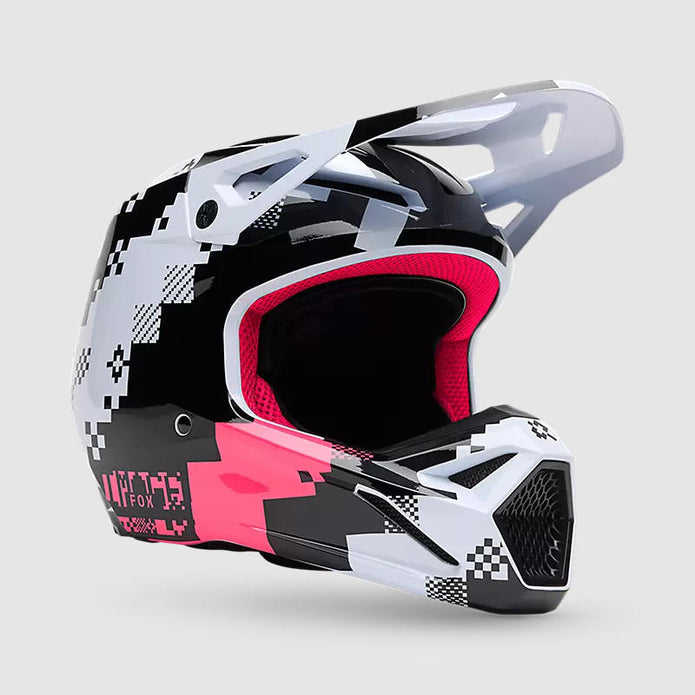 Casco Moto V1 Digi Image Negro/Rosado Negro Fox