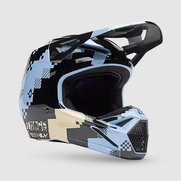 Casco Moto V1 Digi Image Azul Claro Fox