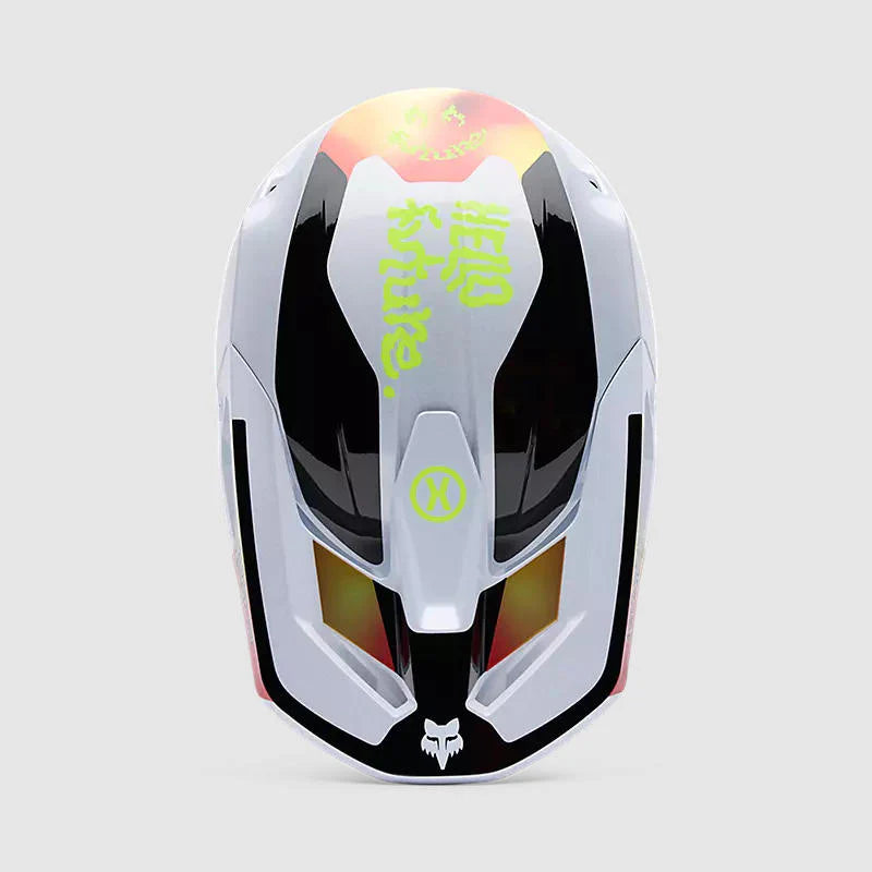 Casco Moto V1 Hello Future Blanco Fox